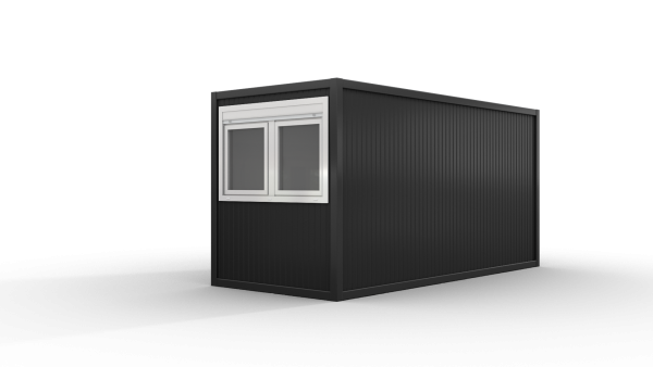 Bürocontainer isoliert, 5100 x 2160 x 2540 mm (L x B x H),  inkl. Elektropaket, 1 Fenster, Lackierung RAL 7016 anthrazit - Variante 4