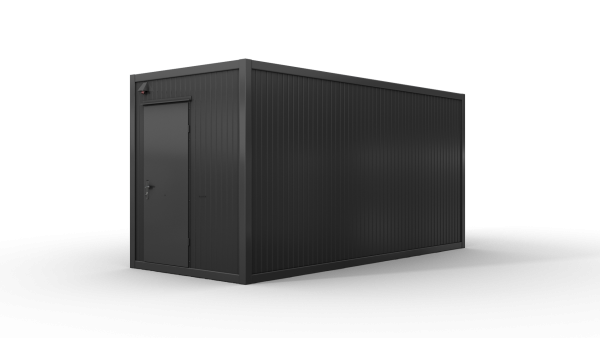 Bürocontainer isoliert, 5100 x 2160 x 2540 mm (L x B x H),  inkl. Elektropaket, 1 Fenster, Lackierung RAL 7016 anthrazit - Variante 4