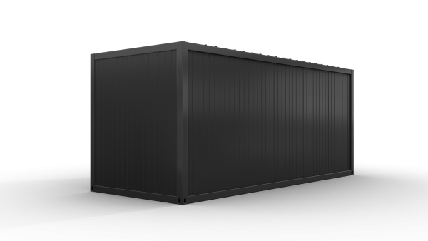 Bürocontainer isoliert, 6055 x 2435 x 2600 mm (L x B x H),  inkl. Elektropaket, 2 Fenster, Lackierung RAL 7016 anthrazit - Variante 1