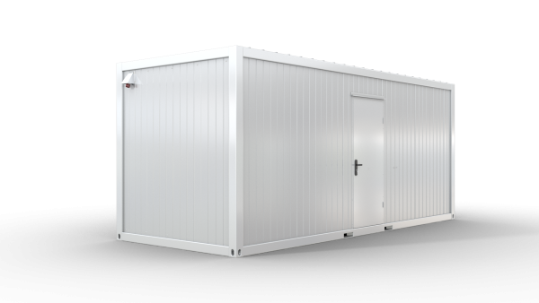 Bürocontainer isoliert, 6055 x 2435 x 2600 mm (L x B x H),  inkl. Elektropaket, 2 Fenster, Lackierung RAL 9002 grau-weiß - Variante 3