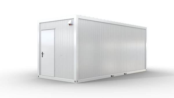 Bürocontainer isoliert, 6055 x 2435 x 2600 mm (L x B x H),  inkl. Elektropaket, 1 Fenster, Lackierung RAL 9002 grau-weiß - Variante 4