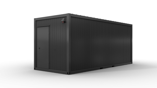 Bürocontainer isoliert, 6055 x 2435 x 2600 mm (L x B x H),  inkl. Elektropaket, 1 Fenster, Lackierung RAL 7016 anthrazit - Variante 4