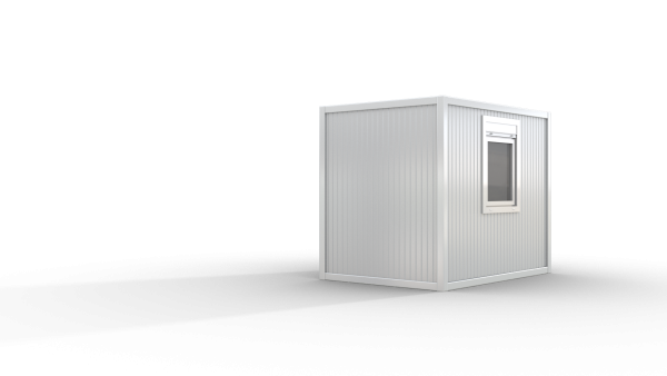 Bürocontainer isoliert, 3100 x 2160 x 2540 mm (L x B x H),  inkl. Elektropaket, 1 Fenster, Lackierung RAL 9002 grau-weiß - Variante 2