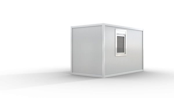 Bürocontainer isoliert, 4100 x 2160 x 2540 mm (L x B x H),  inkl. Elektropaket, 1 Fenster, Lackierung RAL 9002 grau-weiß - Variante 2