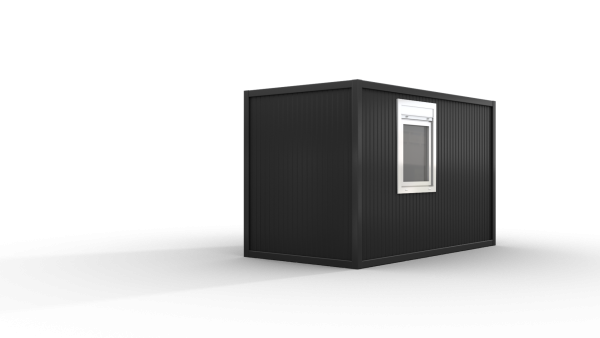 Bürocontainer isoliert, 4100 x 2160 x 2540 mm (L x B x H),  inkl. Elektropaket, 1 Fenster, Lackierung RAL 7016 anthrazit - Variante 2