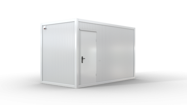 Bürocontainer isoliert, 4100 x 2160 x 2540 mm (L x B x H),  inkl. Elektropaket, 1 Fenster, Lackierung RAL 9002 grau-weiß - Variante 2