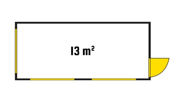 Bürocontainer isoliert, 13 qm, H2950 x B6010 x T2530 mm, inkl. Heizung, 3 Fenster, RAL 7035 lichtgrau