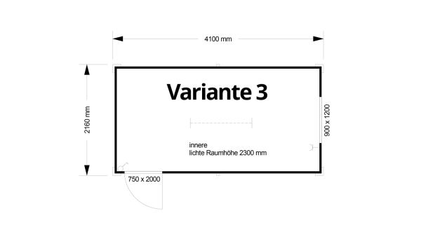 Bürocontainer isoliert, 4100 x 2160 x 2540 mm (L x B x H),  inkl. Elektropaket, 1 Fenster, Lackierung RAL 9002 grau-weiß - Variante 3