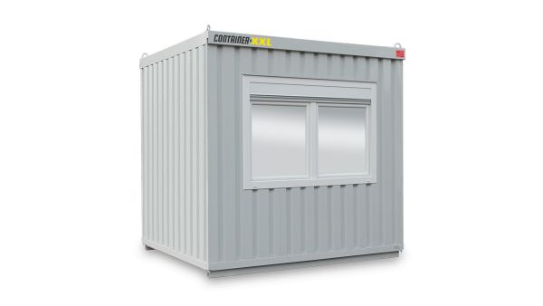 Bürocontainer isoliert, 6 qm, H2950 x B3010 x T2530 mm, inkl. Heizung, 1 Fenster, RAL 7035 lichtgrau