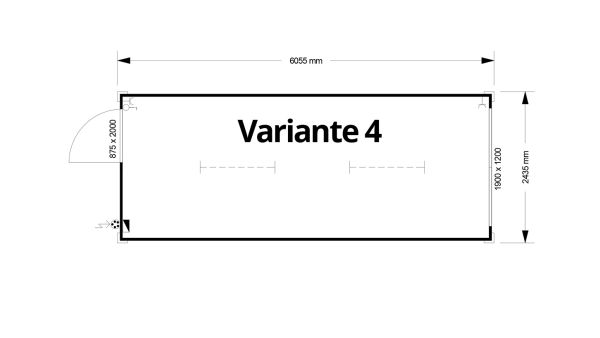 Bürocontainer isoliert, 6055 x 2435 x 2600 mm (L x B x H),  inkl. Elektropaket, 1 Fenster, Lackierung RAL 9002 grau-weiß - Variante 4