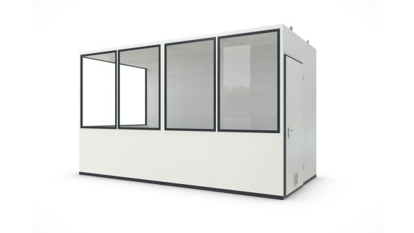 Hallenbüro MultiFlex 10, H2660 x B4560 x T2280 mm, ca. 10 m² Grundfläche, ohne Elektropaket, Farbe RAL 9002 - Grauweiß