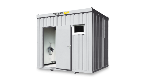 WC Container – 2 qm, H2515 x B2100 x T1140 mm, mobil einsetzbar, fertig montiert