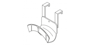 Kabel- / Schlauchaufhängung - ideal zur Lagerung von Elektrokabeln, Ketten, Drahtseilen, Schläuchen, B 207 mm, H 267 mm, T 206 mm, Aluminium